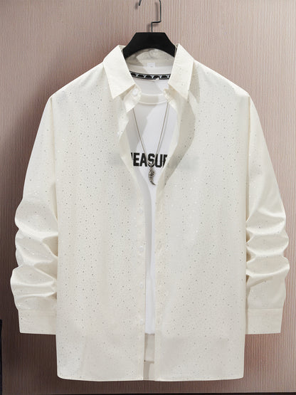 Polka Dot Bronzing Printed Casual Long Sleeve Shirt